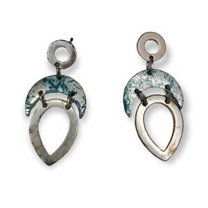 Silver and turquoise dangle earrings